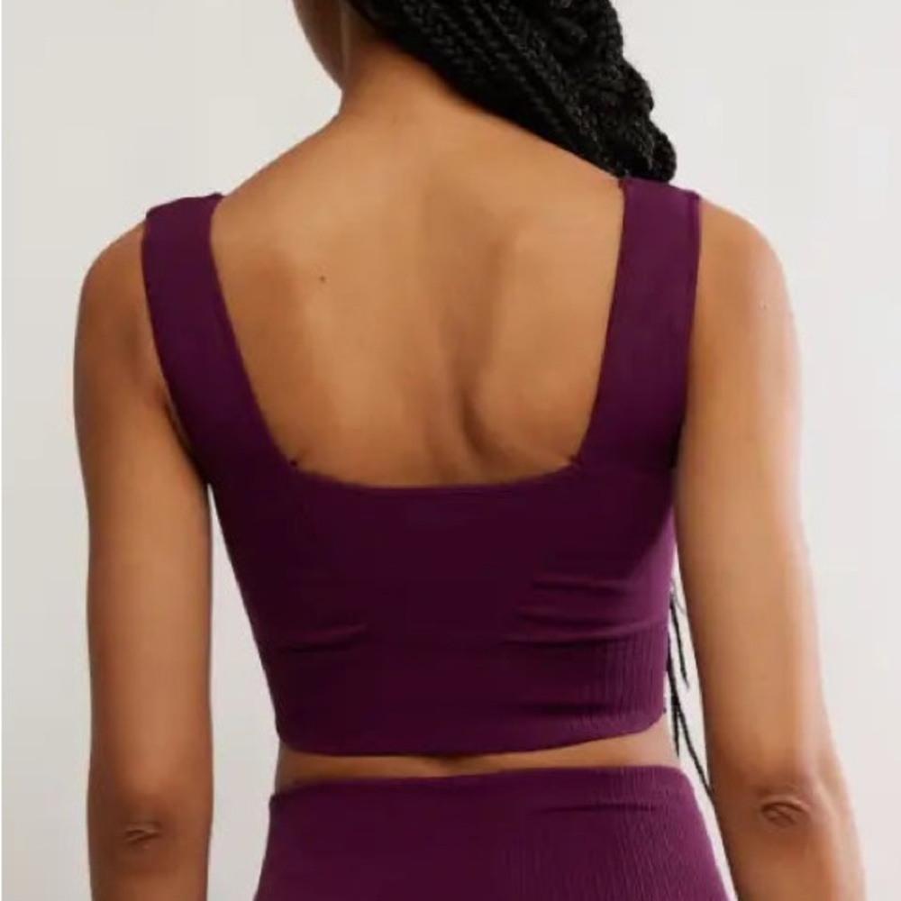 Free People FP Movement XS/S Square Neck Bra in Grape - Picture 2 of 8